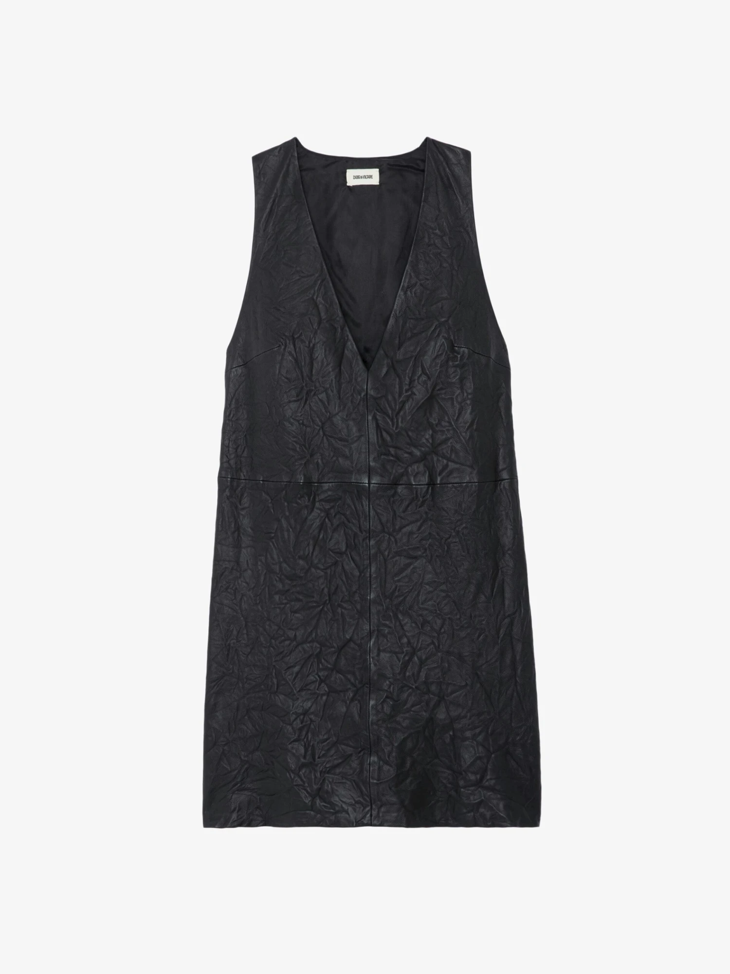 Zadig & Voltaire Rasha Crinkled Leather Dress Black 7 Zadig & Voltaire Rasha Crinkled Leather Dress Black - Image 5