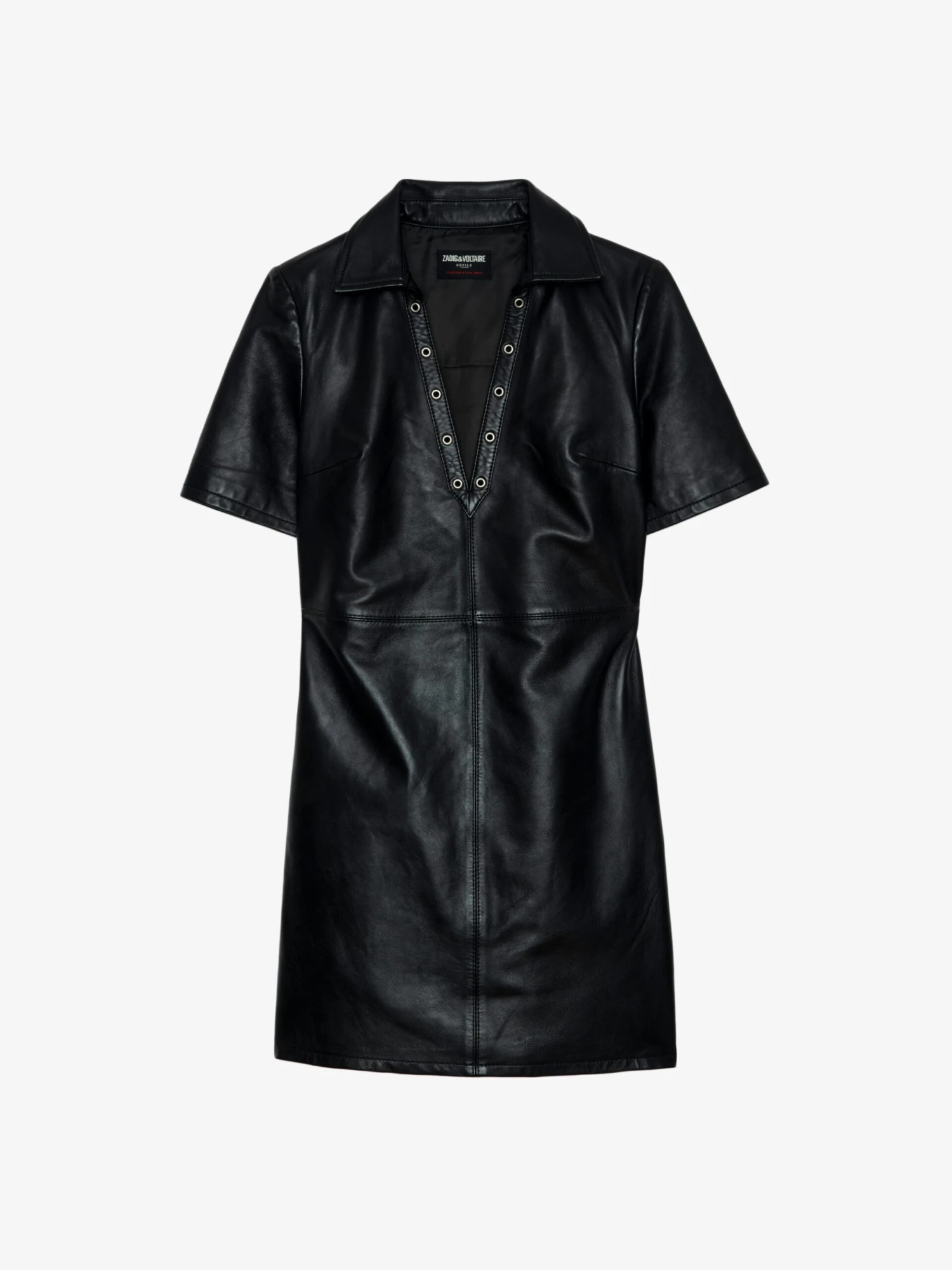 Zadig & Voltaire Ralmy Leather Short Sleeve Dress Black 8 Zadig & Voltaire Ralmy Leather Short Sleeve Dress Black - Image 6