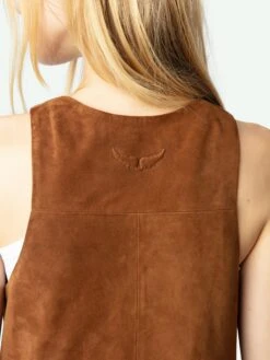 Zadig & Voltaire Rasha Suede Dress Cognac -Zadig & Voltaire Clothing RWDR01039 COGNAC HOVER 672a427a5cf45