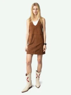 Zadig & Voltaire Rasha Suede Dress Cognac