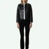Zadig & Voltaire Litchi Leather Jacket Black 2 Zadig & Voltaire Litchi Leather Jacket Black -Zadig & Voltaire Clothing RWOW00217 NOIR SHOOTING 6638d15448038