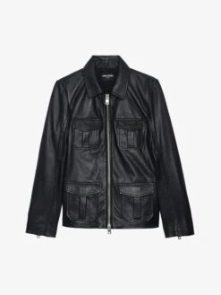 Zadig & Voltaire Lienna Leather Jacket Black -Zadig & Voltaire Clothing RWOW01238 BLACK PACKSHOT 6728b26e641ce