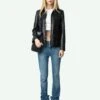 Zadig & Voltaire Lienna Leather Jacket Black -Zadig & Voltaire Clothing RWOW01238 BLACK SHOOTING 672a42df2e8a1