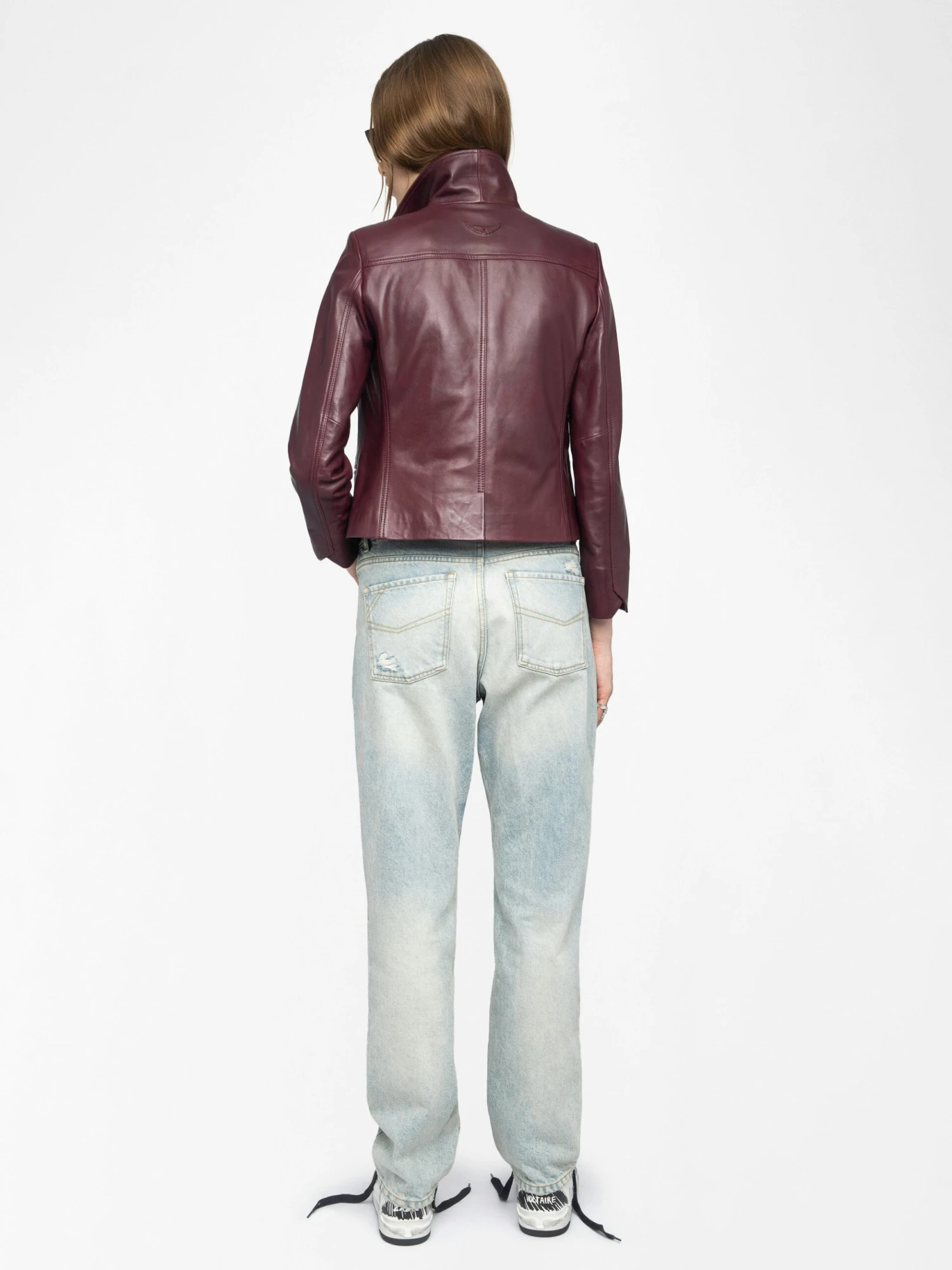 Zadig & Voltaire Liam Leather Jacket Burgundy 4 Zadig & Voltaire Liam Leather Jacket Burgundy - Image 2