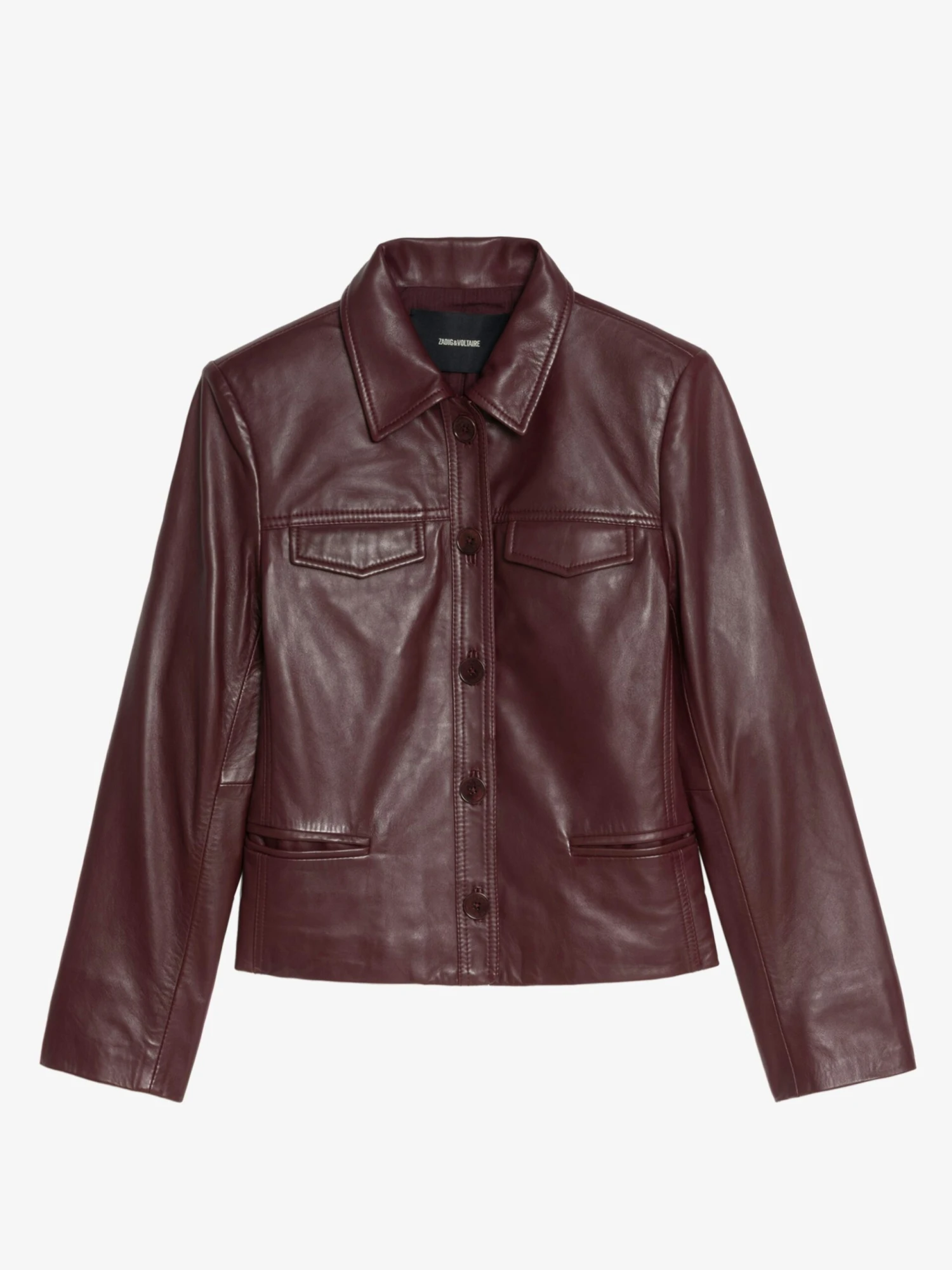 Zadig & Voltaire Liam Leather Jacket Burgundy 10 Zadig & Voltaire Liam Leather Jacket Burgundy - Image 8