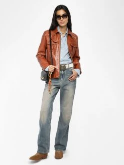 Zadig & Voltaire Lienna Leather Jacket Burn -Zadig & Voltaire Clothing RWOW01258 BURN ADDI 1 686b82d8d3f86