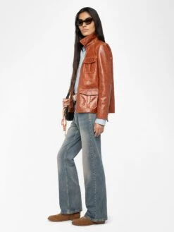 Zadig & Voltaire Lienna Leather Jacket Burn -Zadig & Voltaire Clothing RWOW01258 BURN ADDI 3 686b841d6efa2