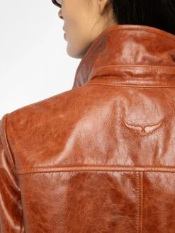 Zadig & Voltaire Lienna Leather Jacket Burn -Zadig & Voltaire Clothing RWOW01258 BURN ADDI 4 686b8447e0d35