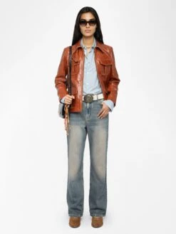 Zadig & Voltaire Lienna Leather Jacket Burn