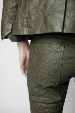 Zadig & Voltaire Phlame Crinkled Leather Pants Pickle -Zadig & Voltaire Clothing RWPA00001 PICKLE 5