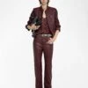 Zadig & Voltaire Evy Leather Pants Burgundy -Zadig & Voltaire Clothing RWPA00069 BURGUNDY SHOOTING 6877c4c906923