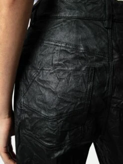 Zadig & Voltaire Evy Leather Pants Black -Zadig & Voltaire Clothing RWPA00069 NOIR HOVER