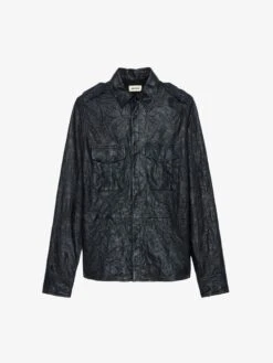 Zadig & Voltaire Taska Leather Shirt Encre -Zadig & Voltaire Clothing RWSH00029 ENCRE PACKSHOT 6697c583e79cb