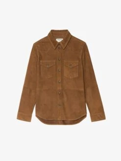 Zadig & Voltaire Thelma Suede Leather Shirt Daim -Zadig & Voltaire Clothing RWSH01033 DAIM PACKSHOT 687df3a8dca4f