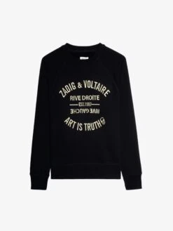 Zadig & Voltaire Upper Blason Embroidered Sweatshirt Black -Zadig & Voltaire Clothing SJTS7106F NOIR PACKSHOT