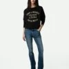 Zadig & Voltaire Upper Blason Embroidered Sweatshirt Black 2 Zadig & Voltaire Upper Blason Embroidered Sweatshirt Black -Zadig & Voltaire Clothing SJTS7106F NOIR SHOOTING