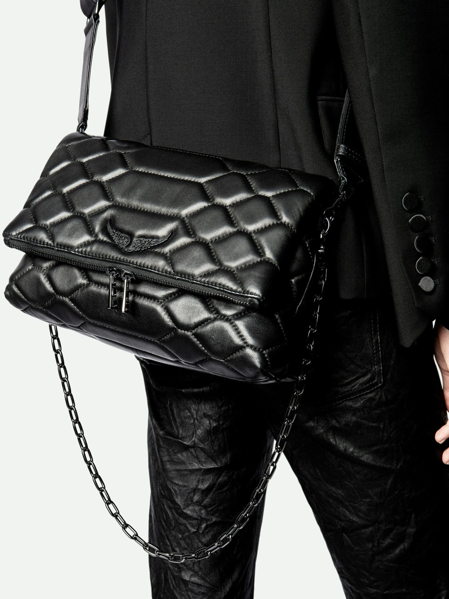 Zadig & Voltaire Rocky XL Quilted Clutch Black 8 Zadig & Voltaire Rocky XL Quilted Clutch Black - Image 6