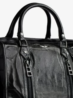 Zadig & Voltaire Sunny Medium #2 Vintage Patent Bag Black -Zadig & Voltaire Clothing SKAB2019F NOIR ADDI 3