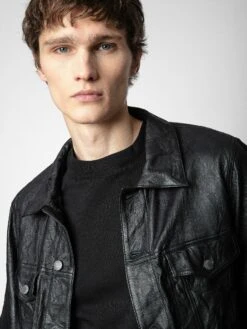 Zadig & Voltaire Base Crinkled Leather Jacket Black -Zadig & Voltaire Clothing SKCU1406H NOIR ADDI 1 1