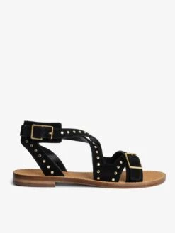 Zadig & Voltaire Cecilia Studs Caprese Sandals Black