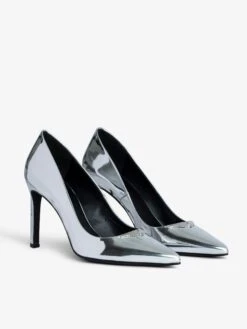 Zadig & Voltaire Perfect Court Shoes Silver -Zadig & Voltaire Clothing SWCT00869 SILVER ADDI 2