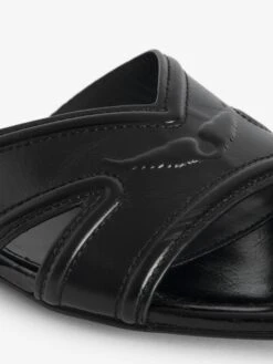 Zadig & Voltaire Azora Leather Sandal Mules Noir -Zadig & Voltaire Clothing SWCT02012 NOIR ADDI 5 678a5bd0f0f1a