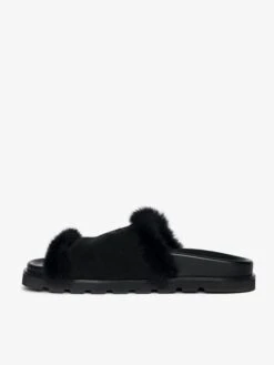 Zadig & Voltaire Teddy Shearling Mules Black -Zadig & Voltaire Clothing SWCT02081 BLACK ADDI 1 6842c53824a92