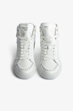 Zadig & Voltaire ZV1747 High Flash Studded Sneakers White -Zadig & Voltaire Clothing SWSN00054 BLANC 3