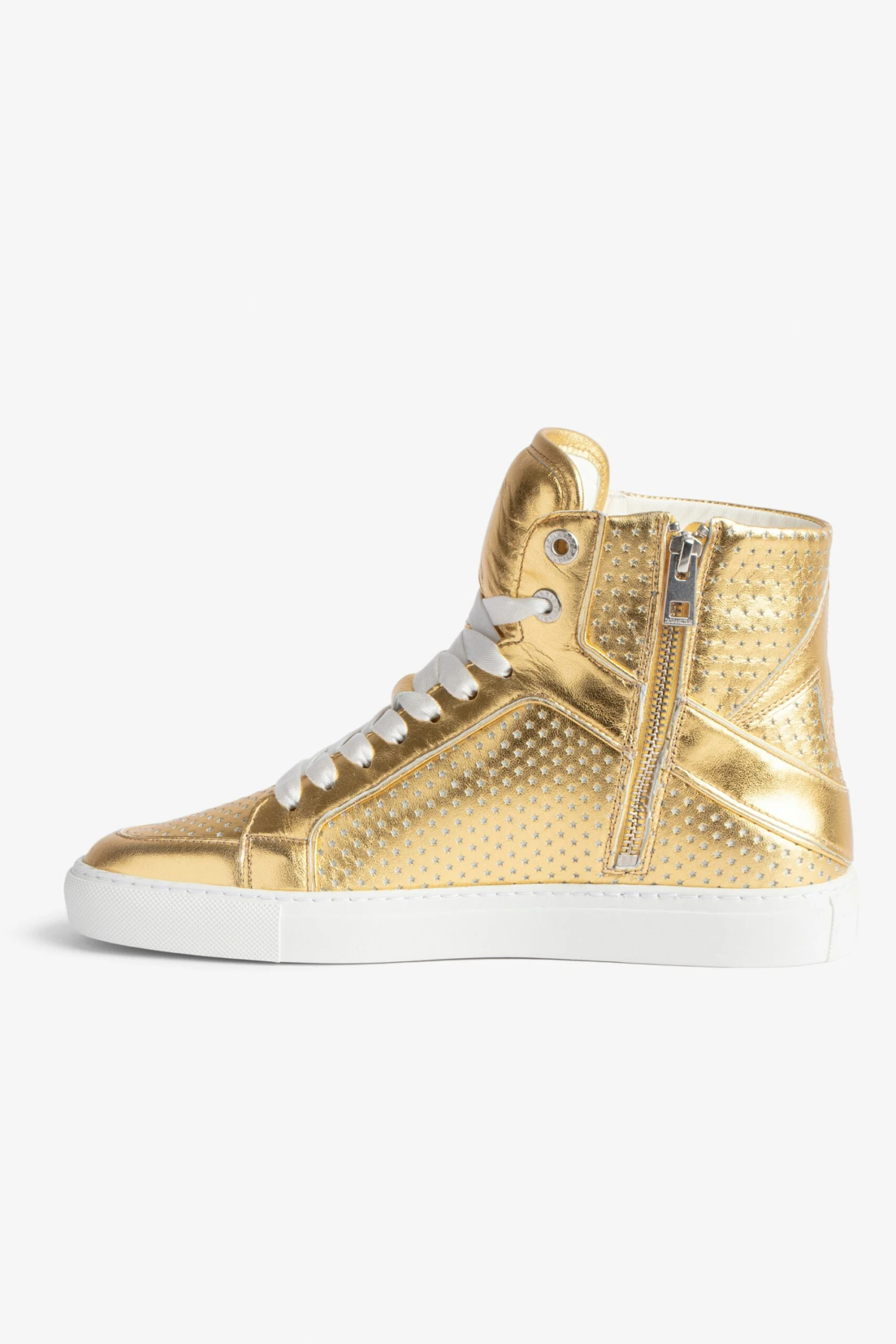 Zadig & Voltaire ZV1747 High Flash Vintage Metal Sneakers Gold 4 Zadig & Voltaire ZV1747 High Flash Vintage Metal Sneakers Gold - Image 2
