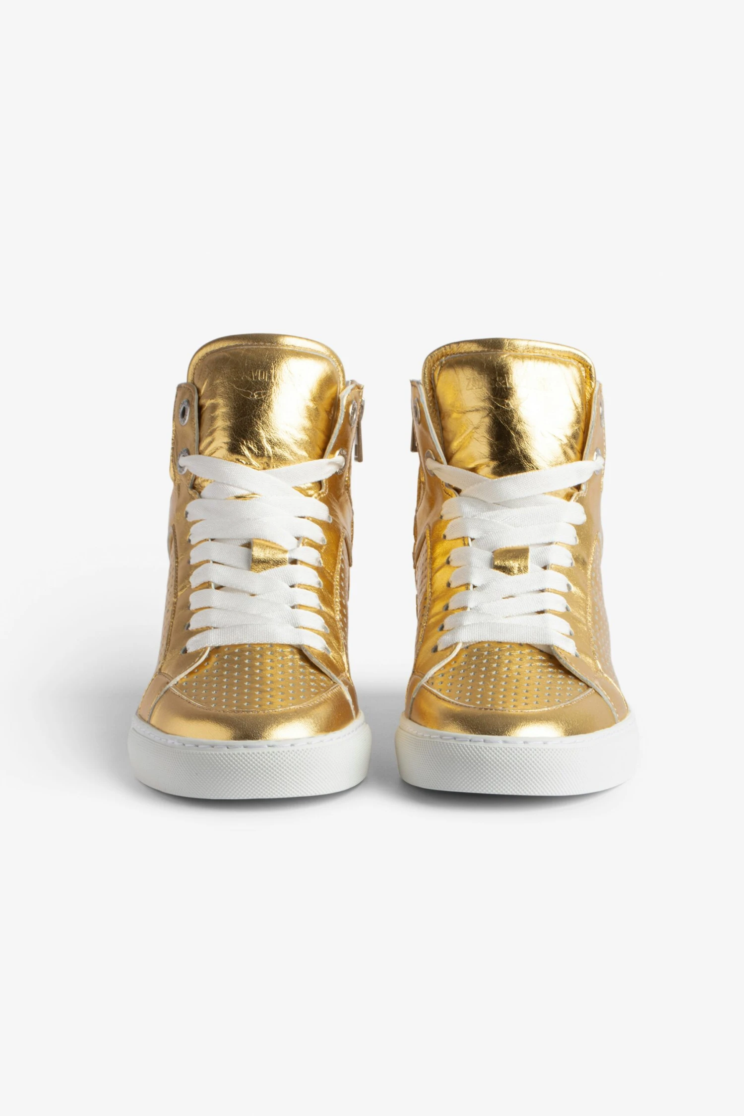 Zadig & Voltaire ZV1747 High Flash Vintage Metal Sneakers Gold 5 Zadig & Voltaire ZV1747 High Flash Vintage Metal Sneakers Gold - Image 3