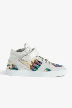 Zadig & Voltaire ZV1747 Mid Flash Trainers White