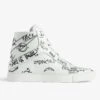 Zadig & Voltaire ZV1747 High Flash High-Top Graffiti Sneakers White -Zadig & Voltaire Clothing SWSN00444 BLANC