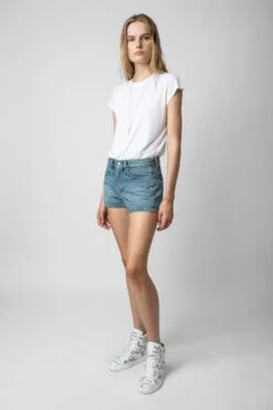 Zadig & Voltaire ZV1747 High Flash High-Top Graffiti Sneakers White -Zadig & Voltaire Clothing SWSN00444 BLANC 9