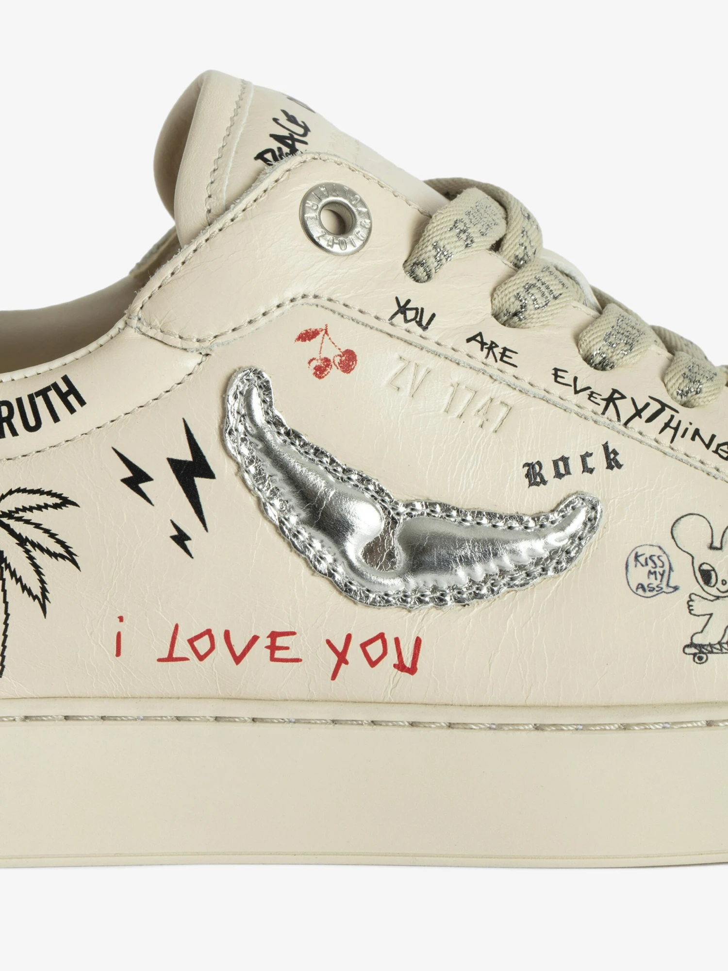 Zadig & Voltaire Low-Top Fly On Sneakers Silver 4 Zadig & Voltaire Low-Top Fly On Sneakers Silver - Image 2