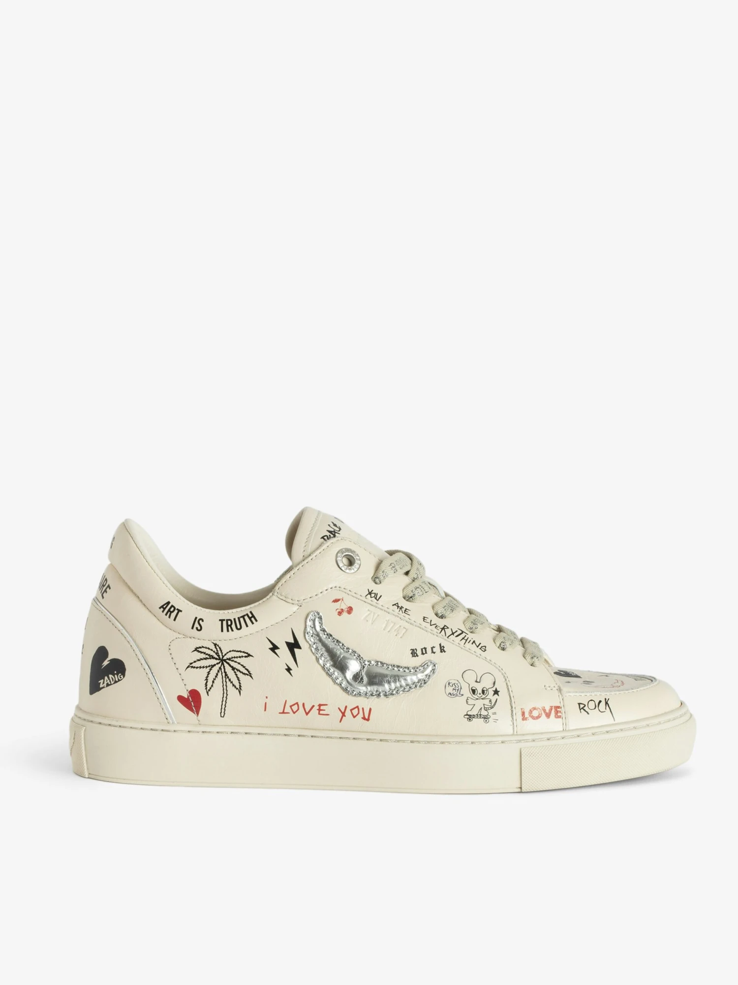 Zadig & Voltaire Low-Top Fly On Sneakers Silver 3 Zadig & Voltaire Low-Top Fly On Sneakers Silver