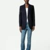 Zadig & Voltaire Viva Arrow Strass Blazer Ink -Zadig & Voltaire Clothing WKCA0201F ENCRE SHOOTING