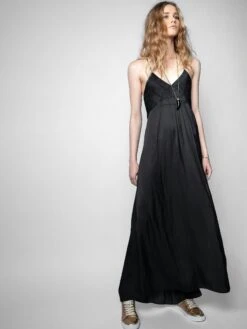 Zadig & Voltaire Rayonne Satin Dress Black -Zadig & Voltaire Clothing WKCP0405F NOIR ADDI 3