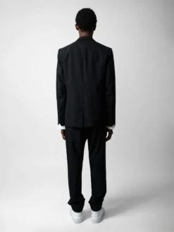 Zadig & Voltaire Viks Blazer Black -Zadig & Voltaire Clothing WMBL00158 NOIR BACK 1