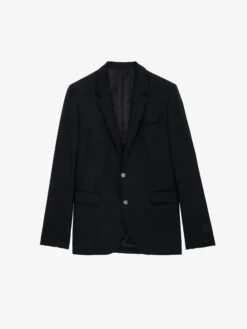 Zadig & Voltaire Viks Blazer Black -Zadig & Voltaire Clothing WMBL00158 NOIR PACKSHOT 1