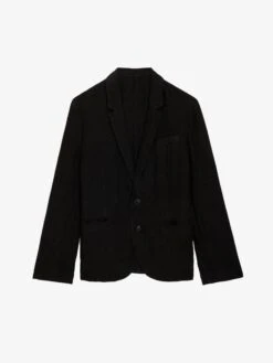 Zadig & Voltaire Viks Linen Blazer Black -Zadig & Voltaire Clothing WMBL00160 NOIR PACKSHOT