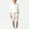 Zadig & Voltaire Pixel Linen Bermuda Shorts Naturel -Zadig & Voltaire Clothing WMBS00055 NATUREL SHOOTING 2