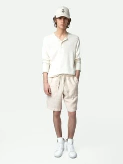 Zadig & Voltaire Pixel Linen Bermuda Shorts Naturel