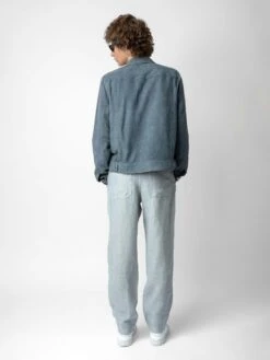 Zadig & Voltaire Pixel Linen Pants Ciel -Zadig & Voltaire Clothing WMPA00193 CIEL BACK