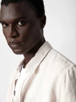 Zadig & Voltaire Stan Linen Shirt Naturel -Zadig & Voltaire Clothing WMSH00290 NATUREL ADDI 2