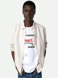 Zadig & Voltaire Stan Linen Shirt Naturel -Zadig & Voltaire Clothing WMSH00290 NATUREL HOVER