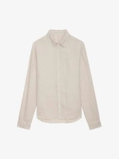 Zadig & Voltaire Stan Linen Shirt Naturel -Zadig & Voltaire Clothing WMSH00290 NATUREL PACKSHOT