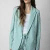 Zadig & Voltaire Voyage Blazer Celadon 2 Zadig & Voltaire Voyage Blazer Celadon -Zadig & Voltaire Clothing WWBL00005 CELADON 2
