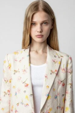 Zadig & Voltaire Vegy Linen Blazer Vanille -Zadig & Voltaire Clothing WWBL00791 VANILLE 8