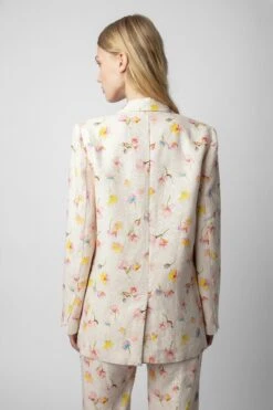 Zadig & Voltaire Vegy Linen Blazer Vanille -Zadig & Voltaire Clothing WWBL00791 VANILLE 9