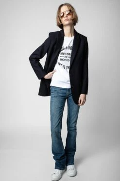 Zadig & Voltaire Viva Strass Jacket Encre -Zadig & Voltaire Clothing WWBL00794 ENCRE 3